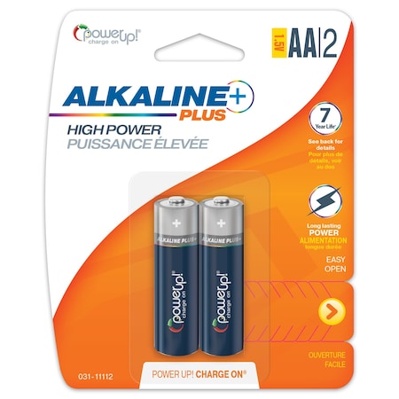 Power Up! Batteries Alkaline Plus AA, PK 2 031-11112